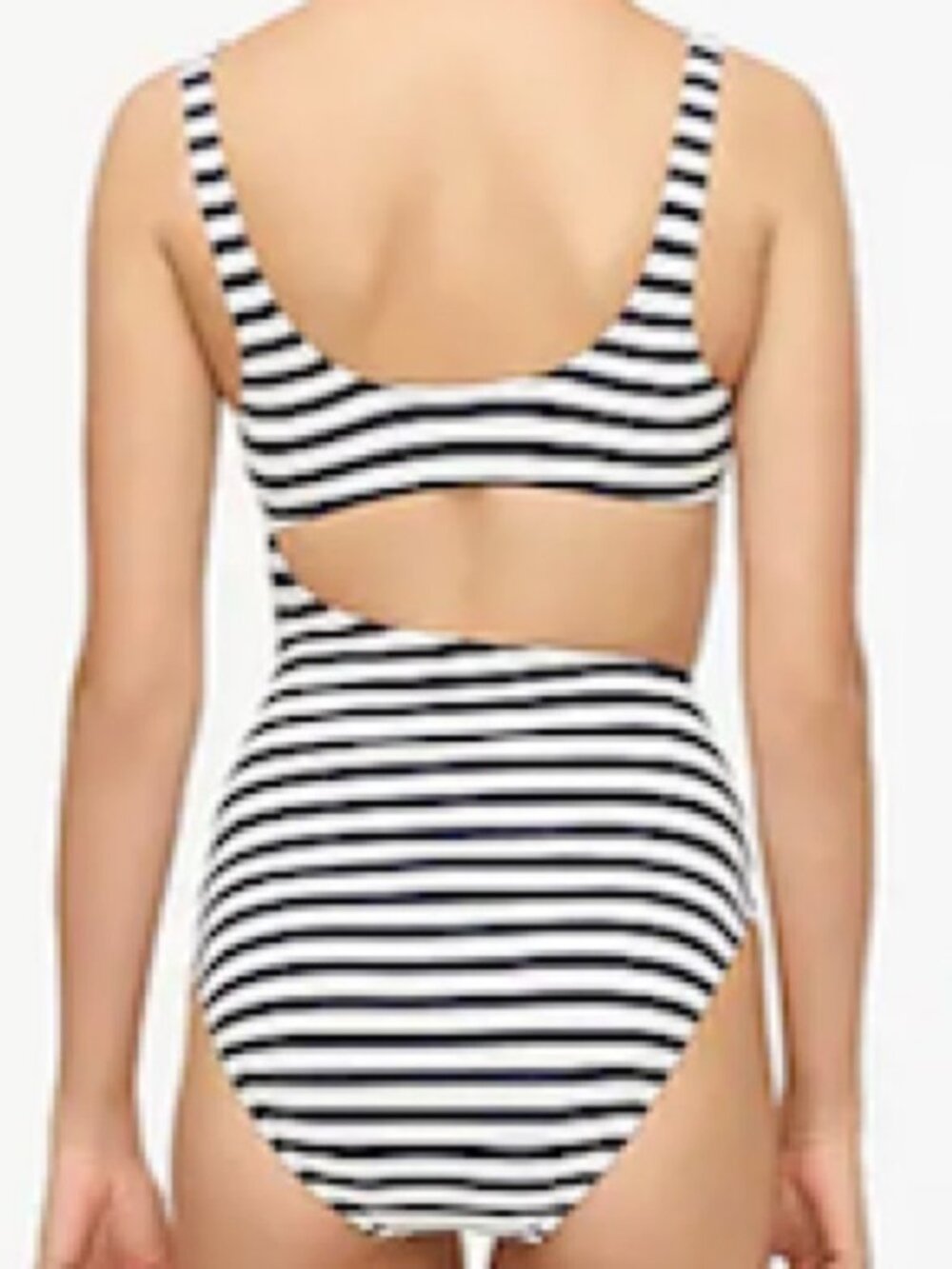 J. Crew cutout one-piece swimsuit in navy stripe - Picture 3 of 6